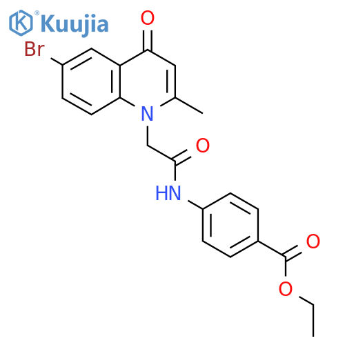 ethyl 4-2-(6-bromo-2-methyl-4-oxo-1,4-dihydroquinolin-1-yl)acetamidobenzoate structure