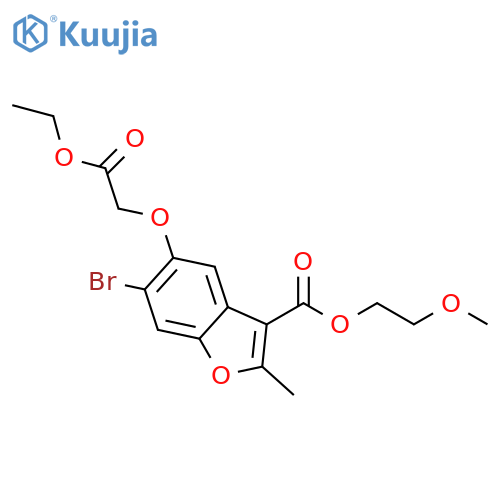 2-methoxyethyl 6-bromo-5-(2-ethoxy-2-oxoethoxy)-2-methyl-1-benzofuran-3-carboxylate structure