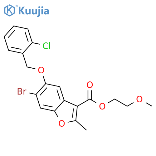 2-methoxyethyl 6-bromo-5-[(2-chlorophenyl)methoxy]-2-methyl-1-benzofuran-3-carboxylate structure