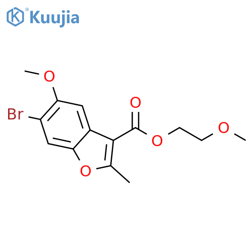 2-methoxyethyl 6-bromo-5-methoxy-2-methyl-1-benzofuran-3-carboxylate structure