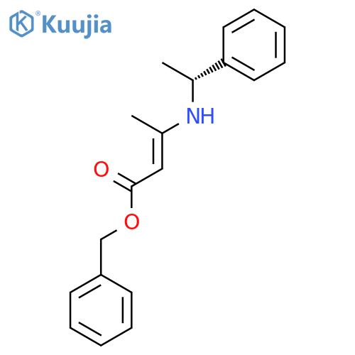 2-Butenoic acid, 3-[[(1R)-1-phenylethyl]amino]-, phenylmethyl ester structure