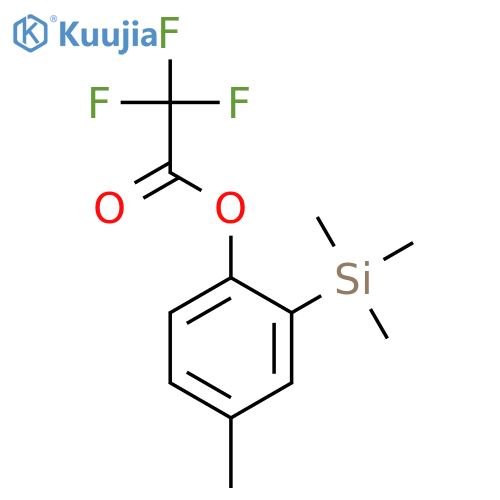 Acetic acid, trifluoro-, 4-methyl-2-(trimethylsilyl)phenyl ester structure