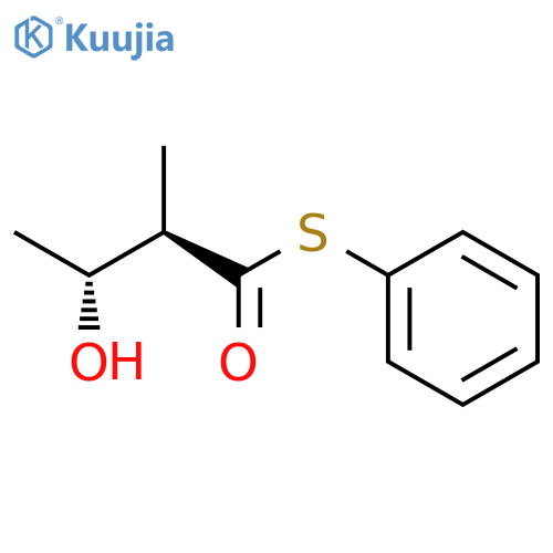 Butanethioic acid, 3-hydroxy-2-methyl-, S-phenyl ester, (2R,3R)- structure