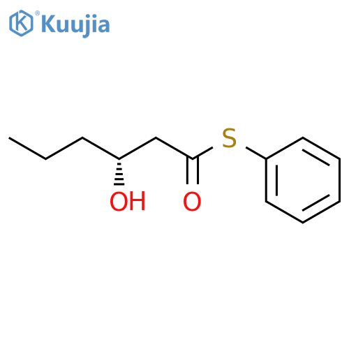 Hexanethioic acid, 3-hydroxy-, S-phenyl ester, (3R)- structure