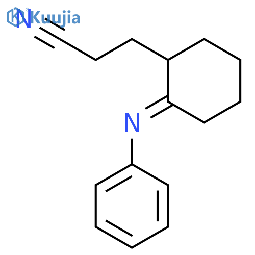 Cyclohexanepropanenitrile, 2-(phenylimino)- structure