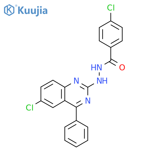4-chloro-N'-(6-chloro-4-phenylquinazolin-2-yl)benzohydrazide structure