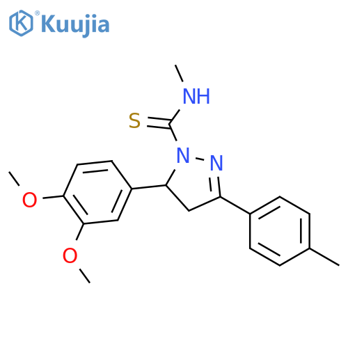 5-(3,4-dimethoxyphenyl)-N-methyl-3-(4-methylphenyl)-4,5-dihydro-1H-pyrazole-1-carbothioamide structure