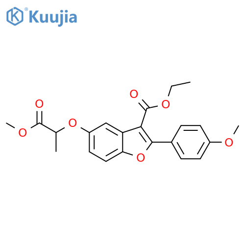 ethyl 5-[(1-methoxy-1-oxopropan-2-yl)oxy]-2-(4-methoxyphenyl)-1-benzofuran-3-carboxylate structure