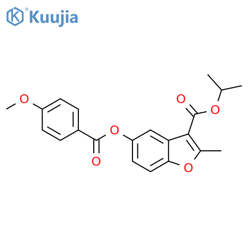 propan-2-yl 5-(4-methoxybenzoyloxy)-2-methyl-1-benzofuran-3-carboxylate structure
