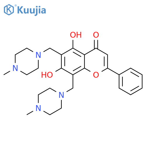 5,7-dihydroxy-6,8-bis(4-methylpiperazin-1-yl)methyl-2-phenyl-4H-chromen-4-one structure