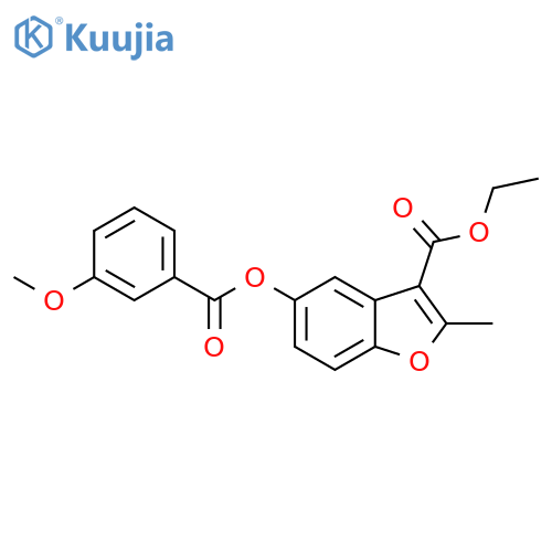ethyl 5-(3-methoxybenzoyloxy)-2-methyl-1-benzofuran-3-carboxylate structure