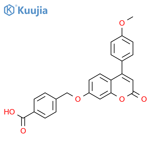 4-[[4-(4-methoxyphenyl)-2-oxochromen-7-yl]oxymethyl]benzoic acid structure