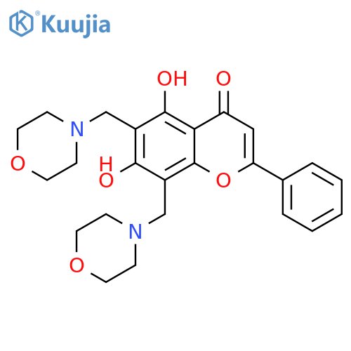 5,7-dihydroxy-6,8-bis(morpholin-4-yl)methyl-2-phenyl-4H-chromen-4-one structure