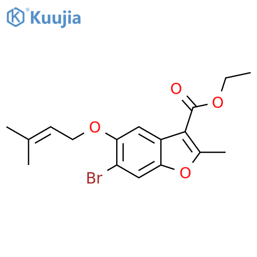 ethyl 6-bromo-2-methyl-5-(3-methylbut-2-en-1-yl)oxy-1-benzofuran-3-carboxylate structure