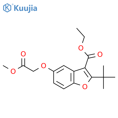 ethyl 2-tert-butyl-5-(2-methoxy-2-oxoethoxy)-1-benzofuran-3-carboxylate structure