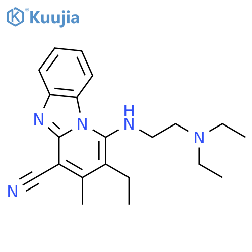 Pyrido[1,2-a]benzimidazole-4-carbonitrile, 1-[[2-(diethylamino)ethyl]amino]-2-ethyl-3-methyl- structure