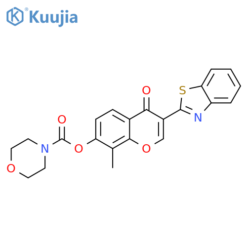 3-(1,3-benzothiazol-2-yl)-8-methyl-4-oxo-4H-chromen-7-yl morpholine-4-carboxylate structure