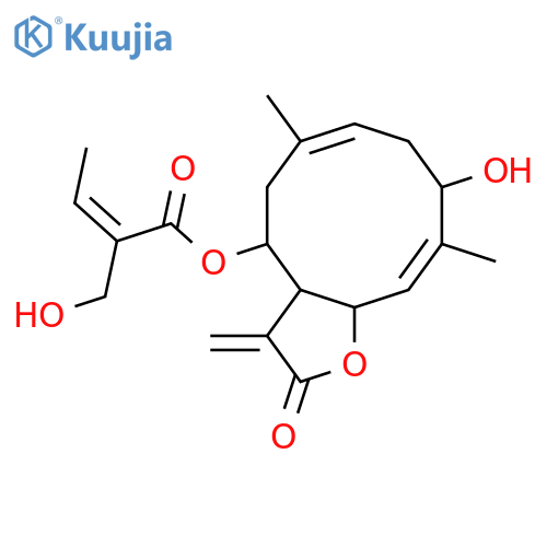 (3aR,4R,6E,9R,10E,11aR)-9-hydroxy-6,10-dimethyl-3-methylidene-2-oxo-2,3,3a,4,5,8,9,11a-octahydrocyclodeca[b]furan-4-yl (2Z)-2-(hydroxymethyl)but-2-enoate structure