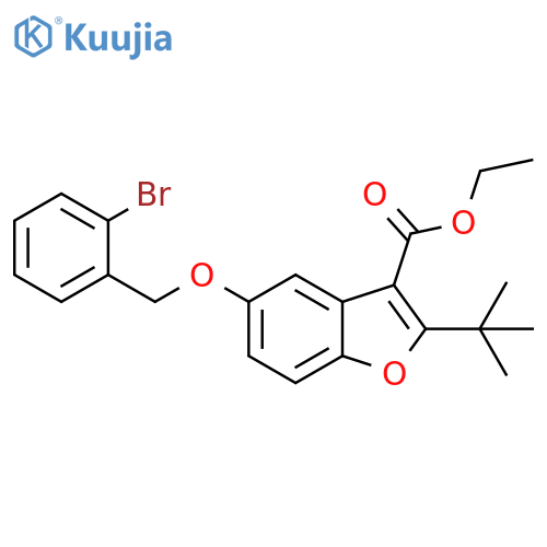 ethyl 5-(2-bromophenyl)methoxy-2-tert-butyl-1-benzofuran-3-carboxylate structure