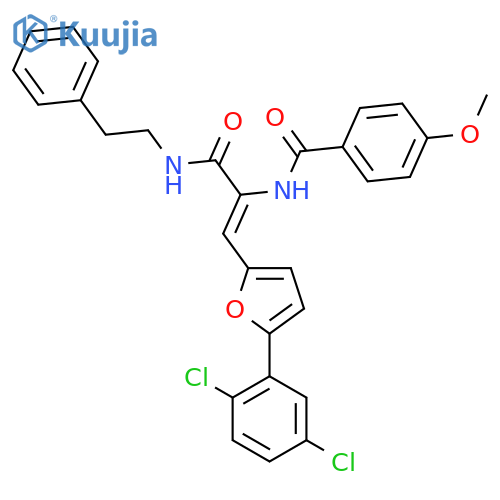 (2Z)-3-5-(2,5-dichlorophenyl)furan-2-yl-2-(4-methoxyphenyl)formamido-N-(2-phenylethyl)prop-2-enamide structure