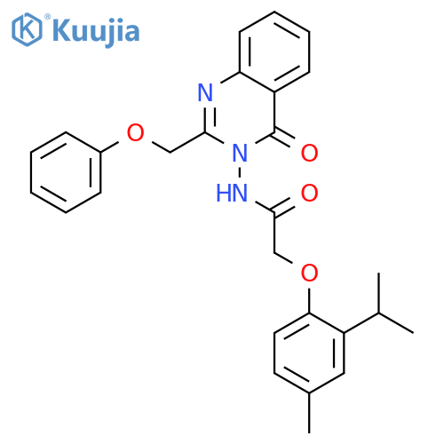 <br>2-(2-Isopropyl-4-methyl-phenoxy)-N-(4-oxo-2-phenoxymethyl-4H-quinazolin-3-y l)-acetamide structure