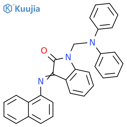 2H-Indol-2-one,1-[(diphenylamino)methyl]-1,3-dihydro-3-(1-naphthalenylimino)- structure