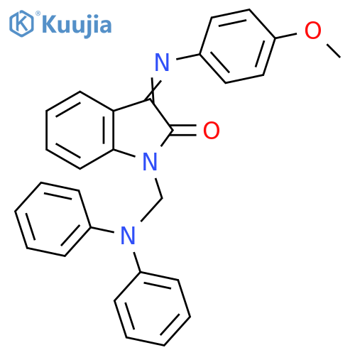 2H-Indol-2-one,1-[(diphenylamino)methyl]-1,3-dihydro-3-[(4-methoxyphenyl)imino]- structure