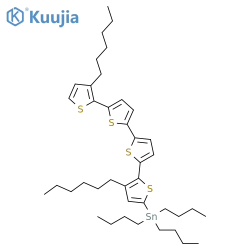 Stannane, tributyl(3,3'''-dihexyl[2,2':5',2'':5'',2'''-quaterthiophen]-5-yl)- structure