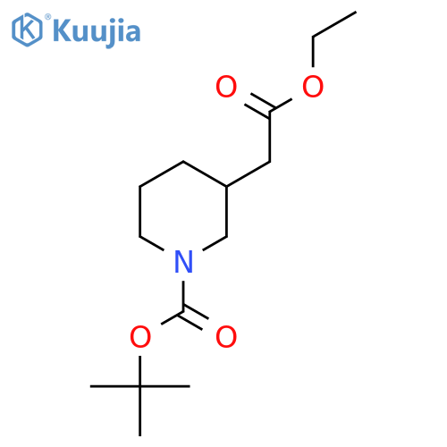 tert-butyl 3-(2-ethoxy-2-oxo-ethyl)piperidine-1-carboxylate structure