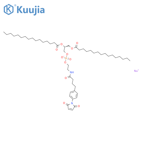 sodium,[(2R)-2,3-di(hexadecanoyloxy)propyl] 2-[4-[4-(2,5-dioxopyrrol-1-yl)phenyl]butanoylamino]ethyl phosphate structure