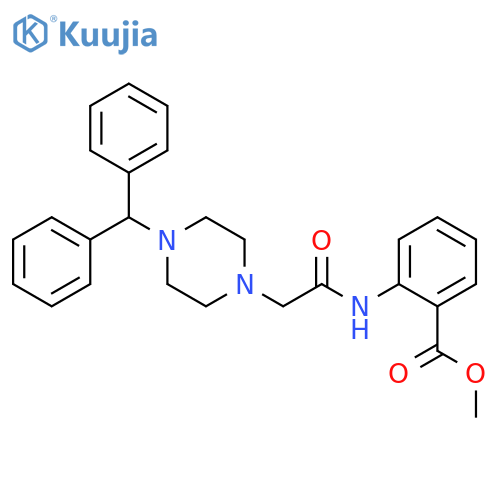 methyl 2-{2-4-(diphenylmethyl)piperazin-1-ylacetamido}benzoate structure