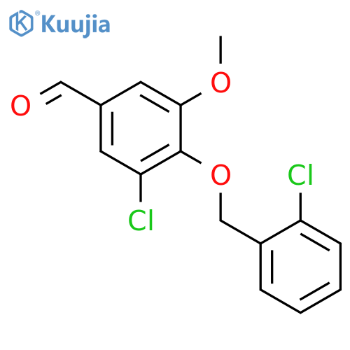 3-chloro-4-(2-chlorophenyl)methoxy-5-methoxybenzaldehyde structure