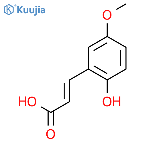 (2E)-3-(2-hydroxy-5-methoxyphenyl)prop-2-enoic acid structure
