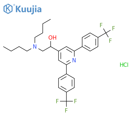 1-[2,6-bis[4-(trifluoromethyl)phenyl]pyridin-4-yl]-2-(dibutylamino)ethanol;hydrochloride structure