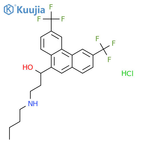 9-Phenanthrenemethanol,a-[2-(butylamino)ethyl]-3,6-bis(trifluoromethyl)-,hydrochloride (1:1) structure