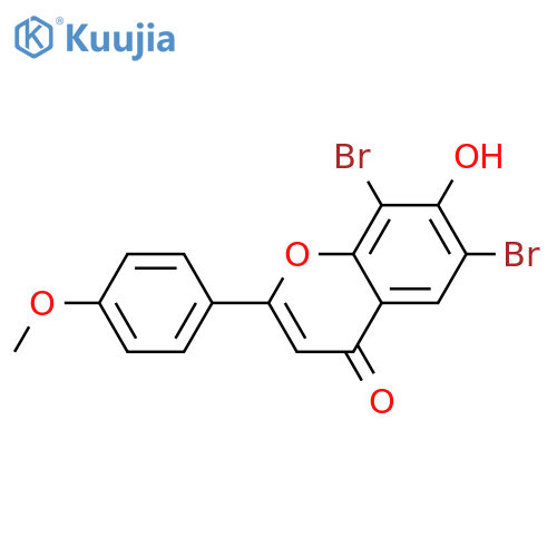 4H-1-Benzopyran-4-one, 6,8-dibromo-7-hydroxy-2-(4-methoxyphenyl)- structure