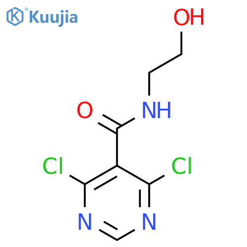 5-Pyrimidinecarboxamide, 4,6-dichloro-N-(2-hydroxyethyl)- structure