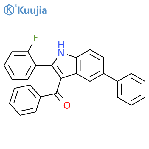 Methanone, [2-(2-fluorophenyl)-5-phenyl-1H-indol-3-yl]phenyl- structure