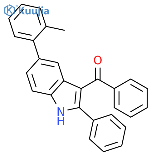 Methanone, [5-(2-methylphenyl)-2-phenyl-1H-indol-3-yl]phenyl- structure