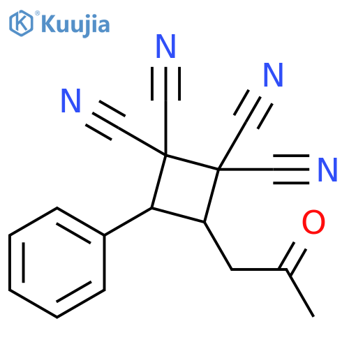 1,1,2,2-Cyclobutanetetracarbonitrile, 3-(2-oxopropyl)-4-phenyl- structure