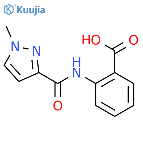 Benzoicacid, 2-[[(1-methyl-1H-pyrazol-3-yl)carbonyl]amino]- structure