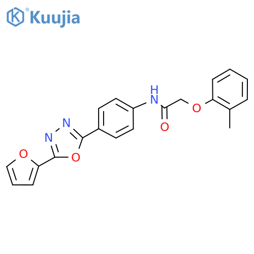 N-{4-[5-(2-furyl)-1,3,4-oxadiazol-2-yl]phenyl}-2-(2-methylphenoxy)acetamide structure