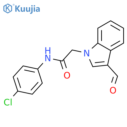 N-(4-Chloro-phenyl)-2-(3-formyl-indol-1-yl)-acet amide structure
