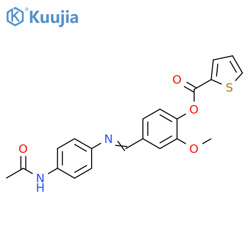 4-(1E)-(4-acetamidophenyl)iminomethyl-2-methoxyphenyl thiophene-2-carboxylate structure