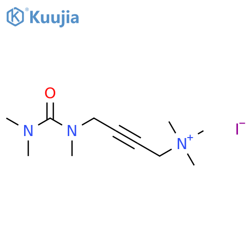 4-[(dimethylcarbamoyl)(methyl)amino]-N,N,N-trimethylbut-2-yn-1-aminium iodide structure