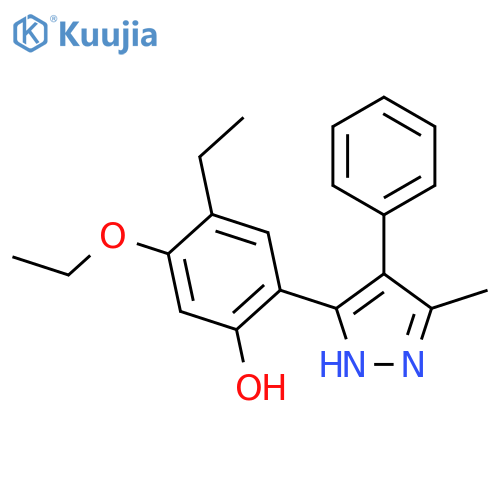 5-Ethoxy-4-ethyl-2-(5-methyl-4-phenyl-1H-pyrazol-3-yl)phenol structure