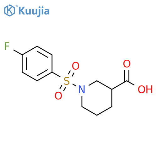 1-(4-fluorobenzenesulfonyl)piperidine-3-carboxylic acid structure