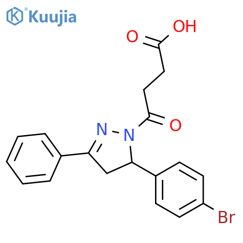 <br>4-(5-(4-bromophenyl)-3-phenyl-4,5-dihydro-1H-pyrazol-1-yl)-4-oxobutanoic ac id structure