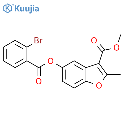 methyl 5-(2-bromobenzoyloxy)-2-methyl-1-benzofuran-3-carboxylate structure