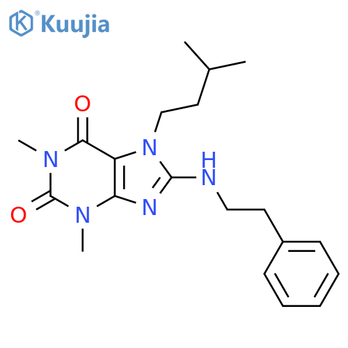 1,3-dimethyl-7-(3-methylbutyl)-8-(2-phenylethyl)amino-2,3,6,7-tetrahydro-1H-purine-2,6-dione structure